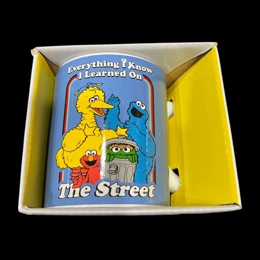Sesame Street "Everything I Know I Learned on The Street" ceramic mug+ Read